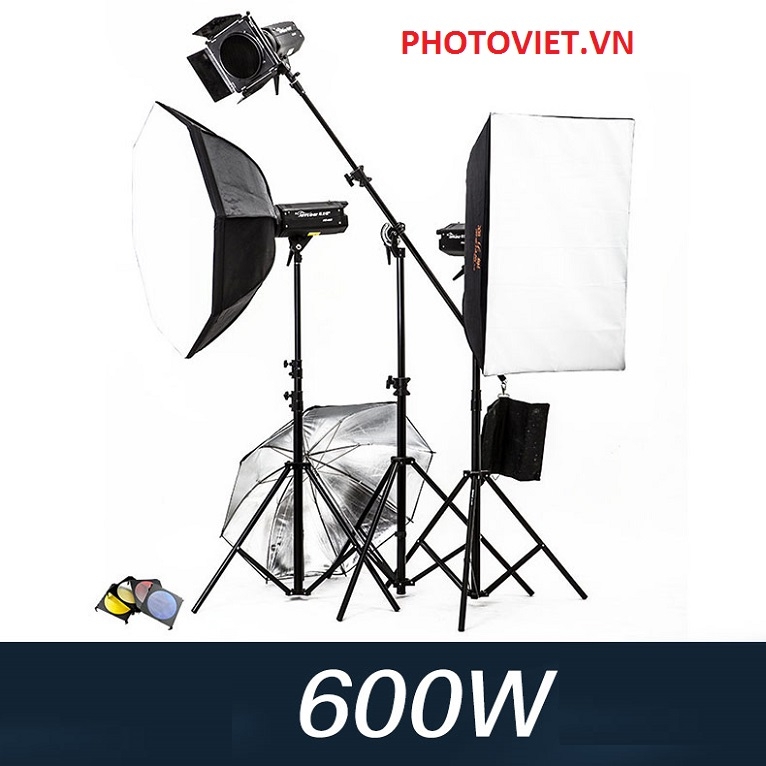 Bộ Đèn Kit Studio Hylow He1000W-2 Photoviet