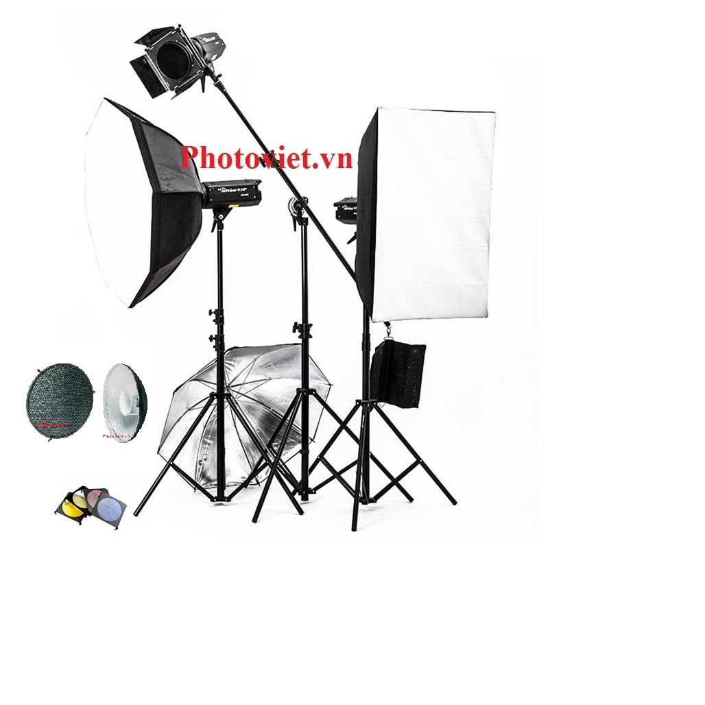 Bộ Đèn Kit Studio Hylow He600W-2 Photoviet