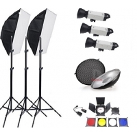 Bộ kit đèn flash studio NicePhoto MD001 1800w ( 3 đèn)