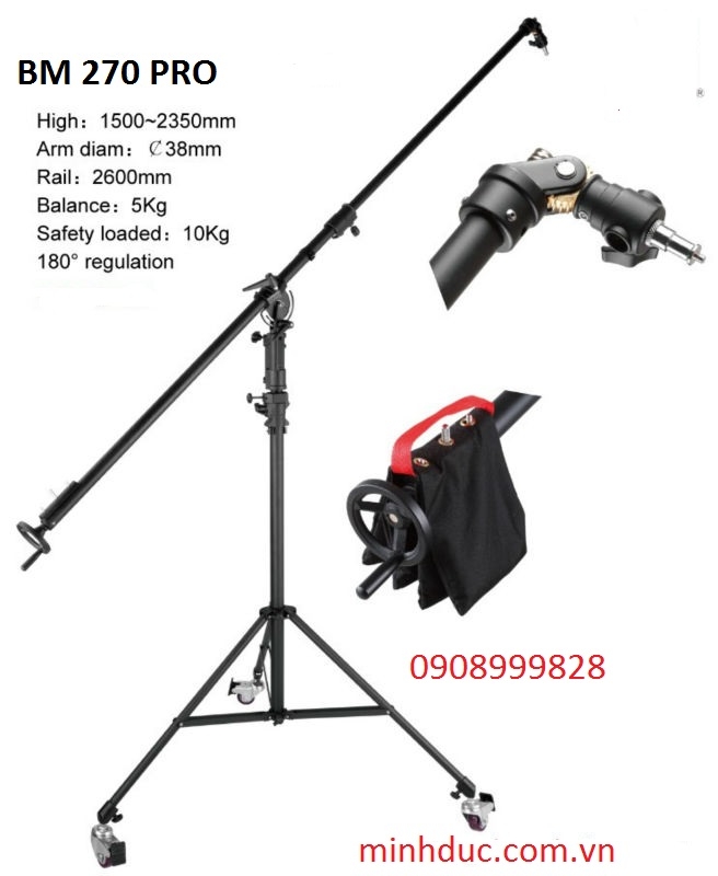 Chân Boom Light stand BM 270 PRO điều chỉnh đèn xoay 360 độ