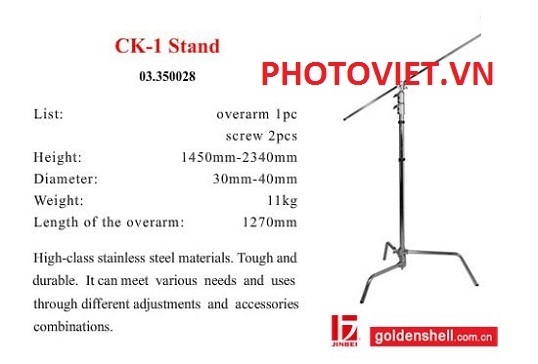 Chân Đèn Flash Jinbei CK1 C-Stand INOX Photoviet