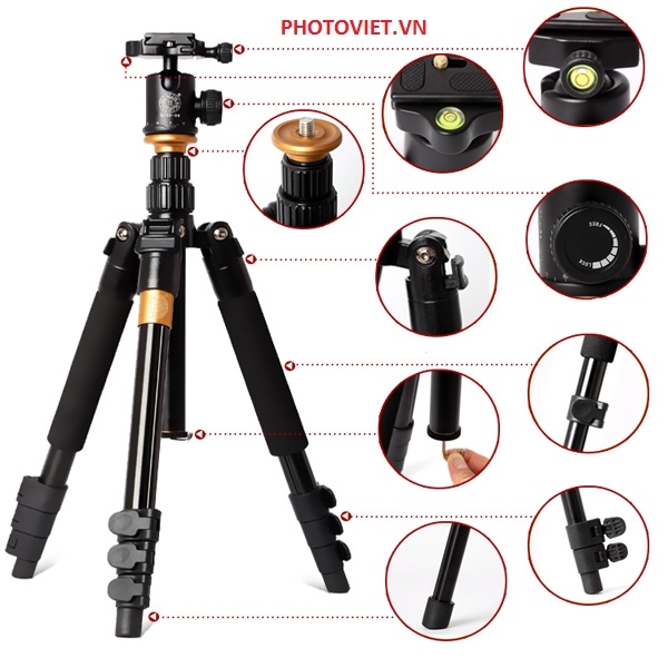 Chân Máy Ảnh Chuyên Nghiệp Tripod Beike Q570B Photoviet