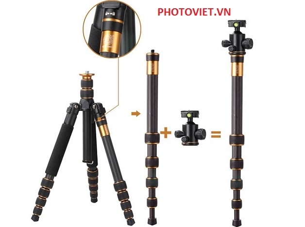 Chân Máy Ảnh Chuyên Nghiệp Tripod Beike Q666C Photoviet