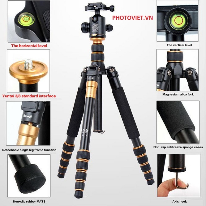 Chân Máy Ảnh Chuyên Nghiệp Tripod Beike Q777C Photoviet