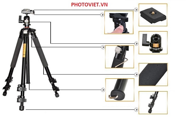 Chân Máy Ảnh Chuyên Nghiệp Tripod Beike QZ301 Photoviet