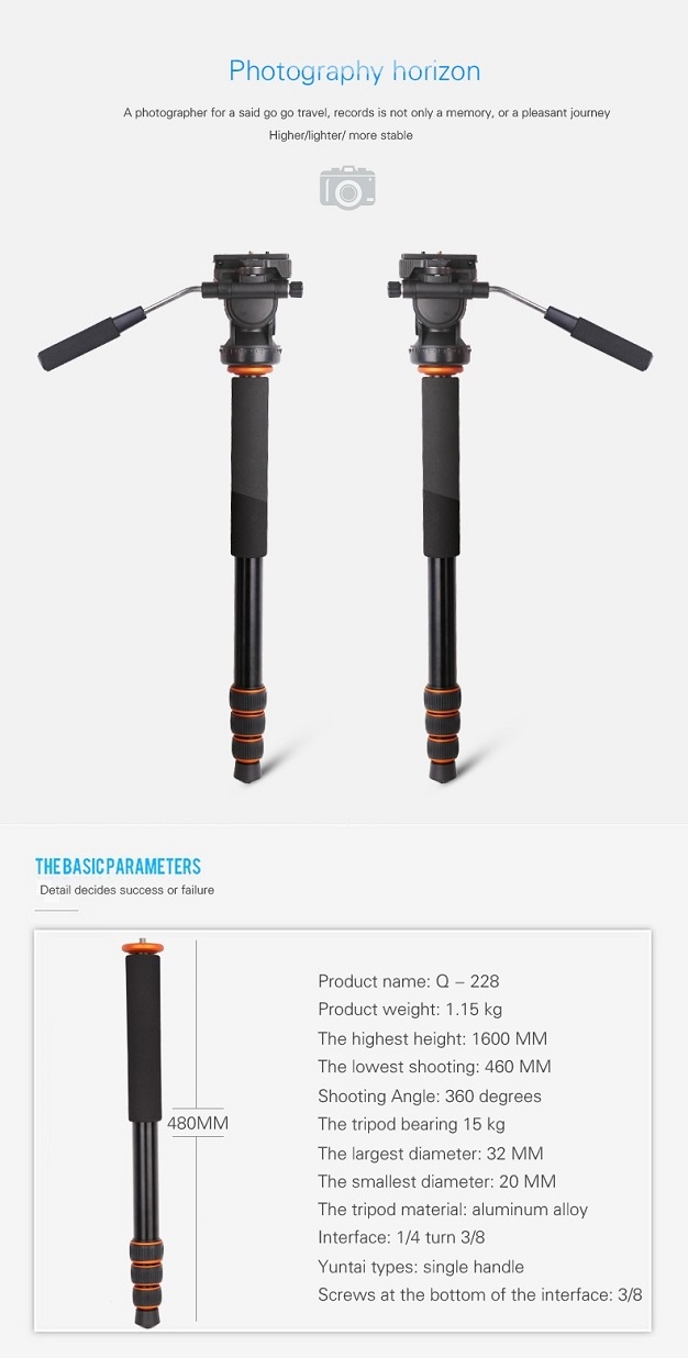 Chân Máy Ảnh Tripod Monopod Beike Q118C Photoviet