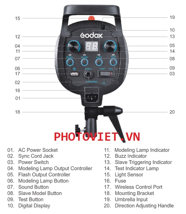 Đèn Flash Studio GODOX QS600 W Photoviet