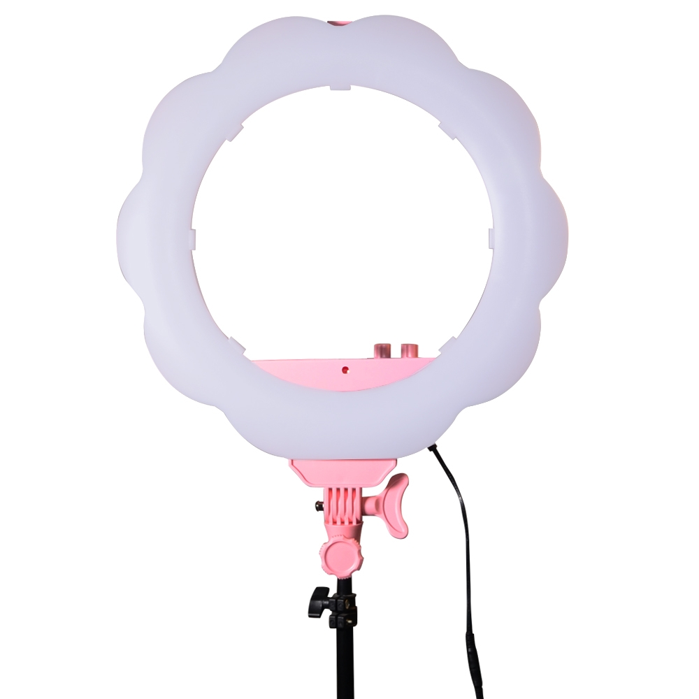 Đèn Led Ring Light Hình Hoa MD107P 3200-6000K Màu Hồng 18 inch