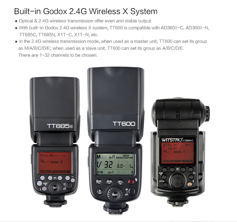 Godox TT600 Manual - GN60 - High speed sync for Canon Nikon Sony